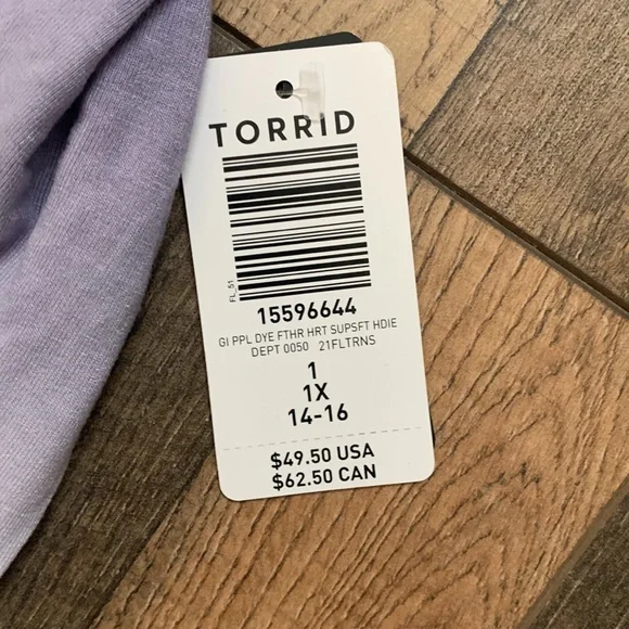 NWT Torrid Supersoft Long Sleeve Hooded T-Shirt - Picture 4 of 5